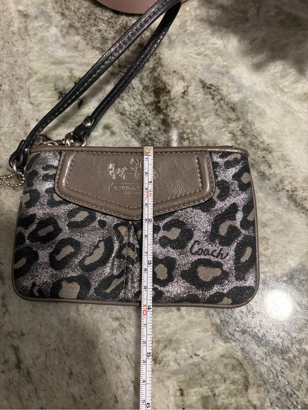 CoachLeopard Print Wristlet